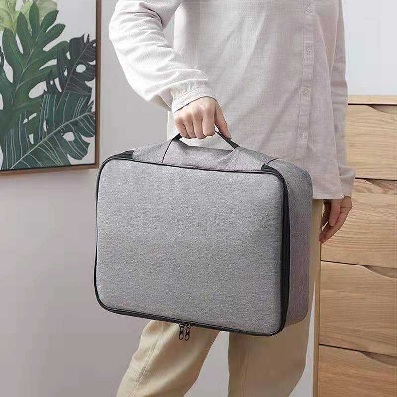 Premium Waterproof Document Organizer Bag with Lock | Multi-Layer File Storage Case for Certificates, Passport & Laptop