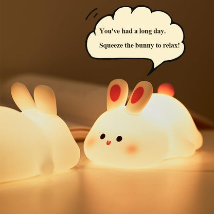 Premium Bunny Glow™ Touch Night Lamp | Rechargeable Silicone LED Bedside Light for Kids & Nursery