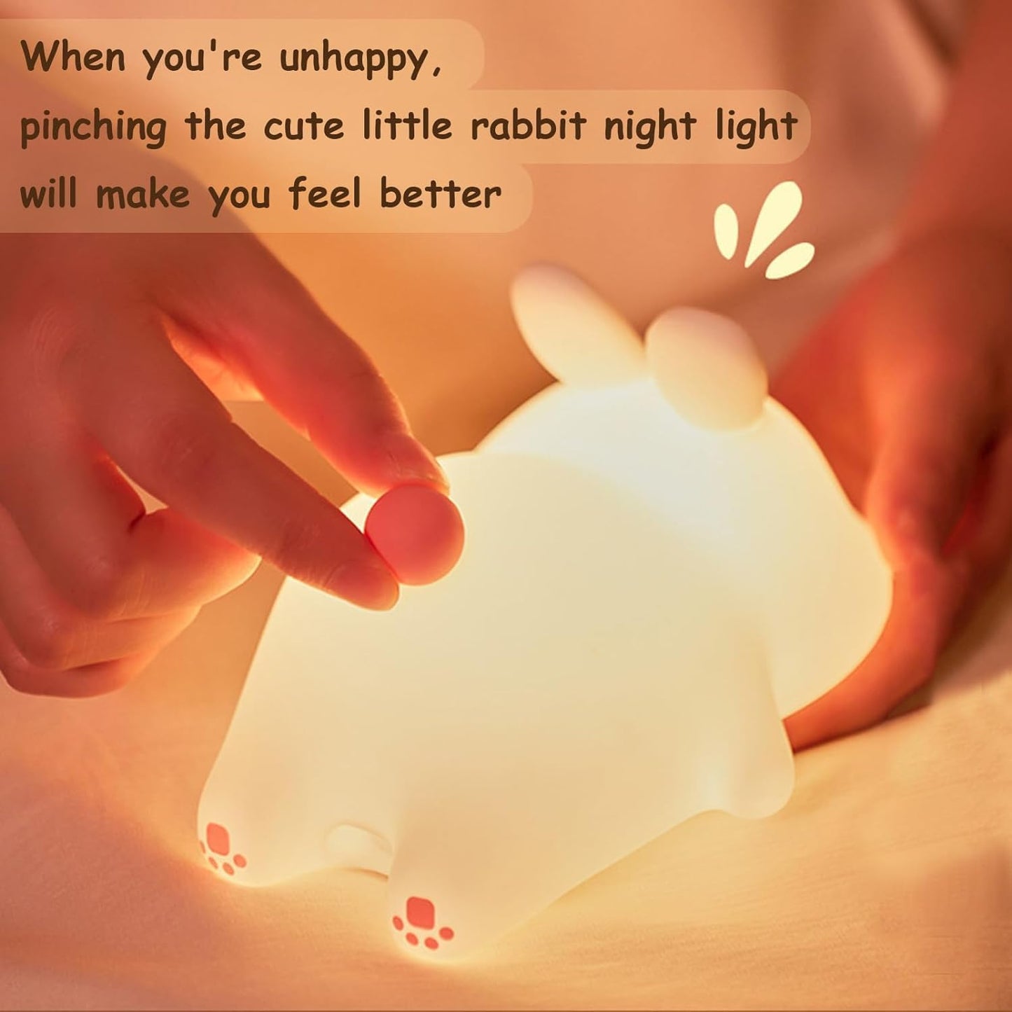 Premium Bunny Glow™ Touch Night Lamp | Rechargeable Silicone LED Bedside Light for Kids & Nursery
