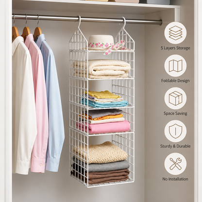 5 Layer Hanging Folding Clothes Organizer