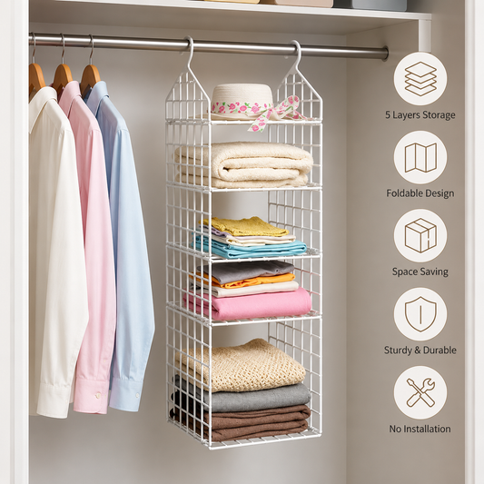 5 Layer Hanging Folding Clothes Organizer