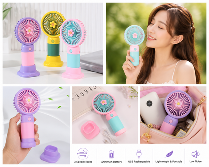 Mini Portable USB Hand Fan | 3-Speed Rechargeable Cooling Fan